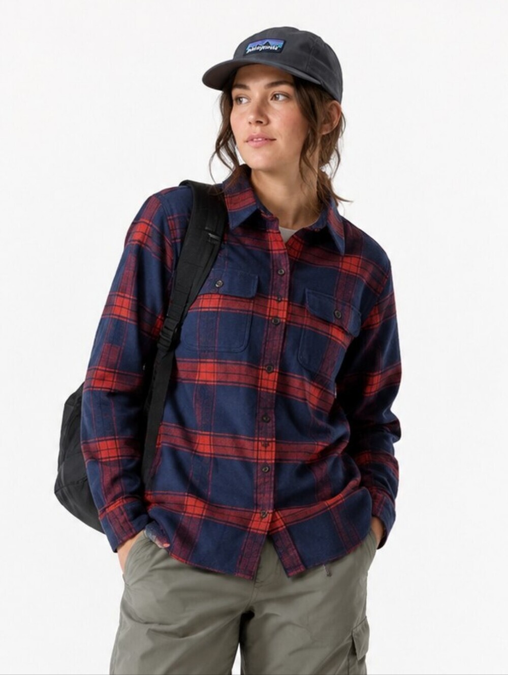 NWOT Patagonia Women's Long-Sleeved Fjord Flannel Shirt 53916 Size Medium Blue